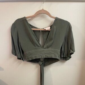 XS/S Showpo Olive Green Crop Top